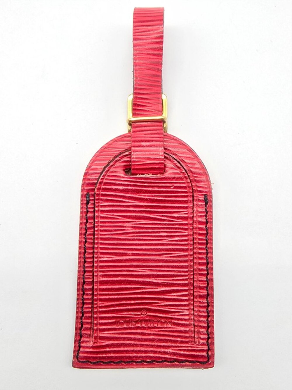 Authentic Louis Vuitton Red Leather Luggage Tag – Excellent Condition